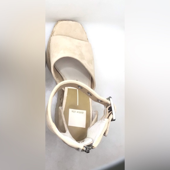 Dolce Vita Parle Ankle Strap Suede Light Tan Wedge Platform Sandals - Picture 8 of 10
